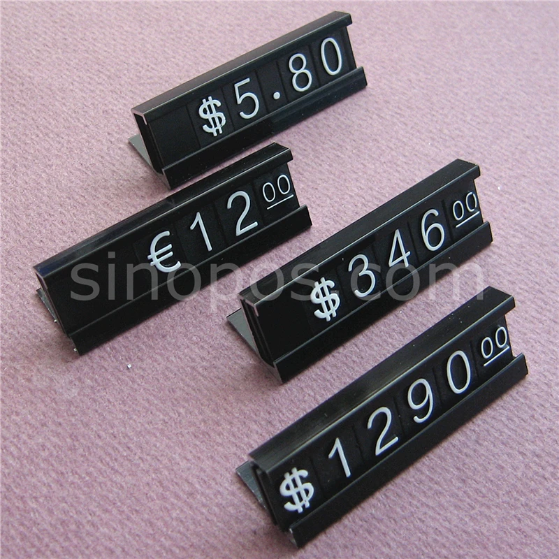Do4U Counter Stand Label Tag Metal Arabic Price Tag Adjustable Sale Price Display Stand for Retail Shop 12 Sets Gold