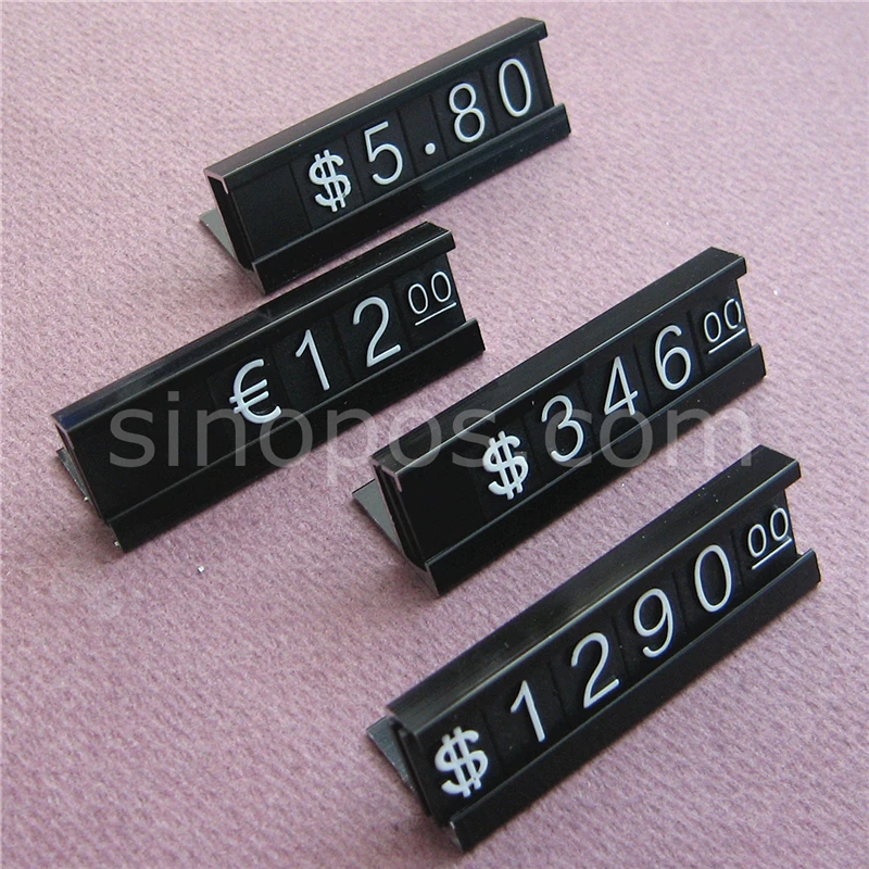 

Desktop Metal Base Combined Price Tags, camera mobile phone assembly arabic numerals signs label window counter display stands