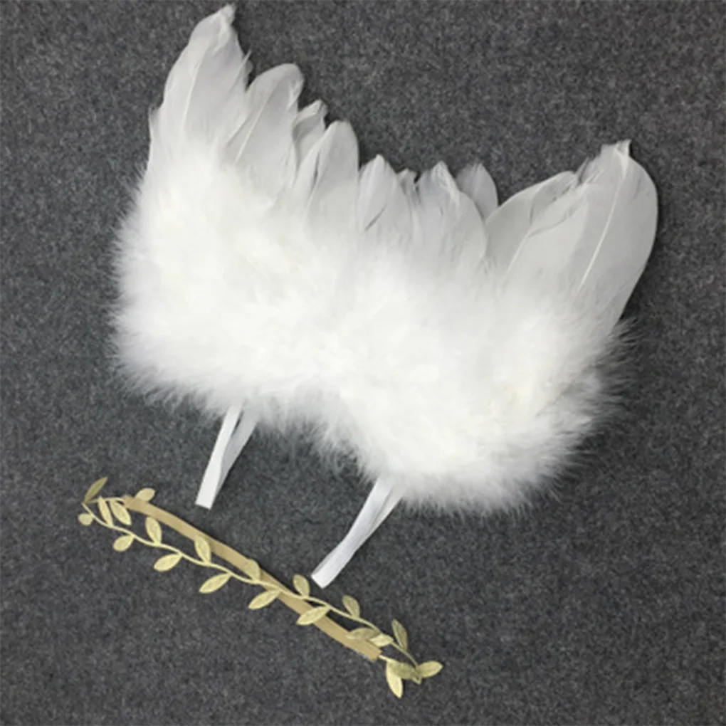 Мягкие перьевые крылья для новорожденных реквизит для фотосъемки аксессуары цветок повязка на голову с крыльями ангела реквизит для фотосессии Новорожденный ребенок повязка на голову