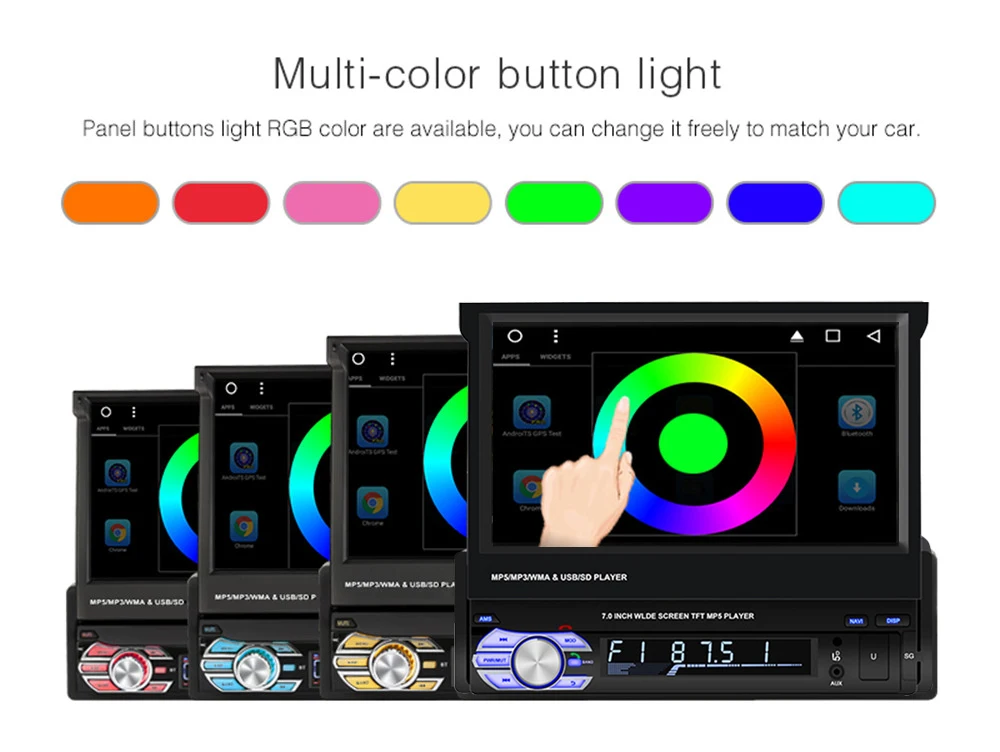 Sale Android 8.1 Quad Core Autoradio Car Stereo Radio MP5 Player 1 Din 7" Touch Screen Car Multimedia Players FM/AM Radio GPS Navi 2