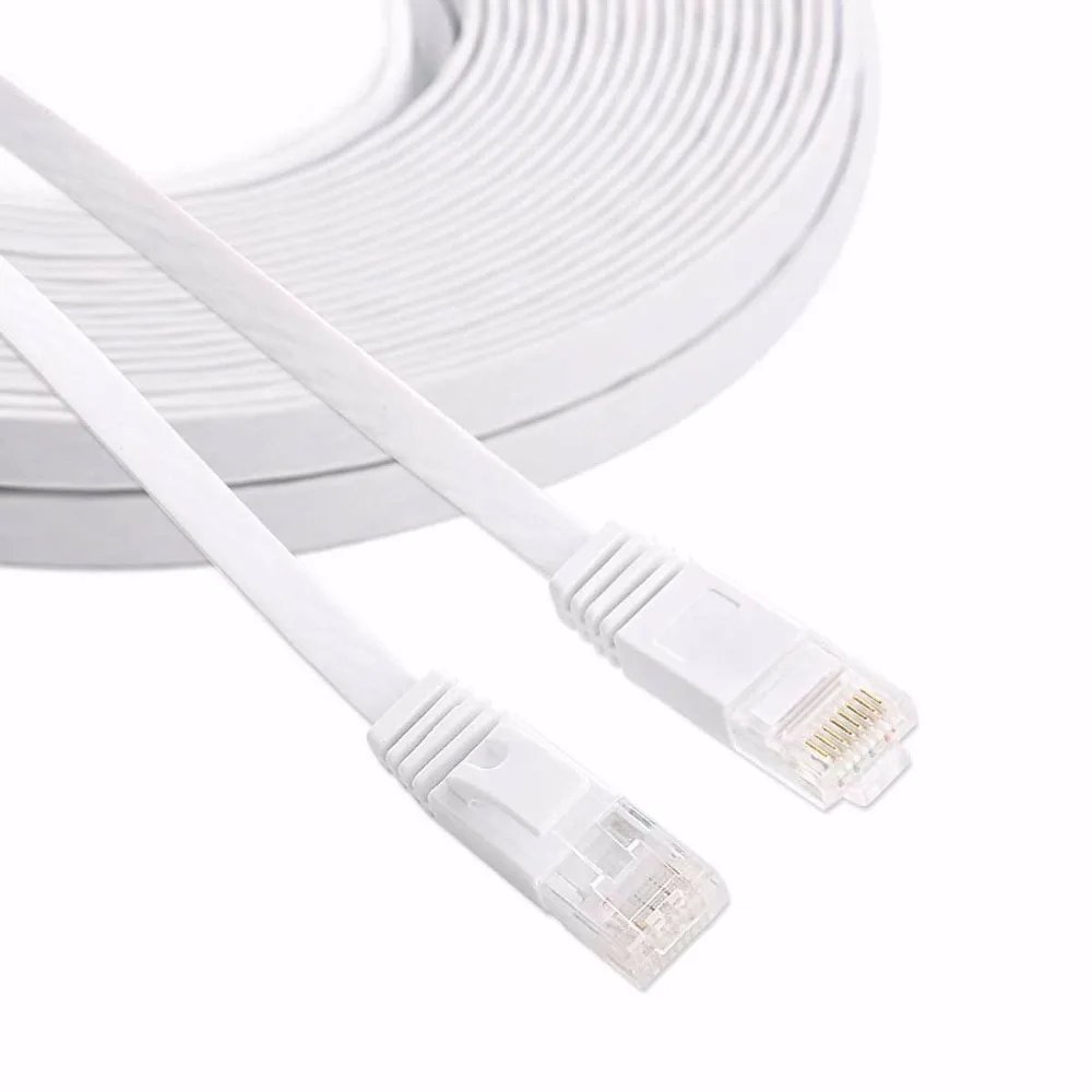 5 м 15 футов Чистый медный провод CAT6 плоский UTP Ethernet сетевой кабель RJ45
