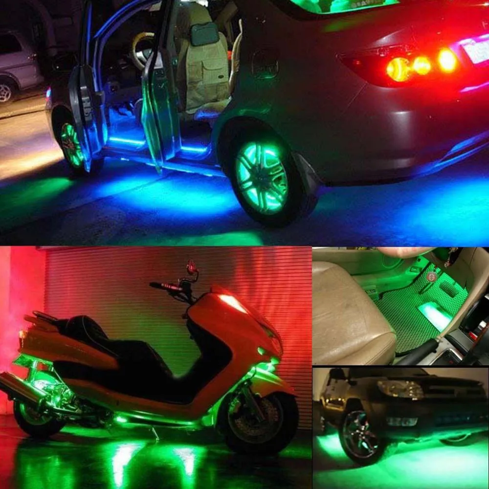 UK 30cm 5050 LED 15SMD Motorcycle Car Flexible Waterproof White Lights Strip