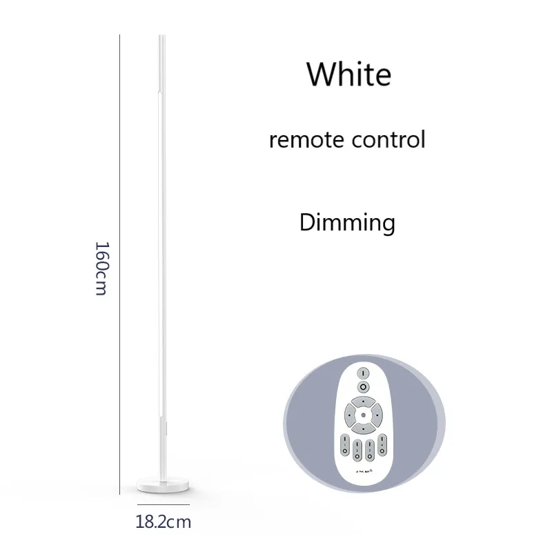 Скандинавский современный минималистичный Торшер для спальни, для учебы, атмосферная лампа, стильные креативные вертикальные стоячие лампы, декор для гостиной, лампа - Цвет абажура: white Remote control