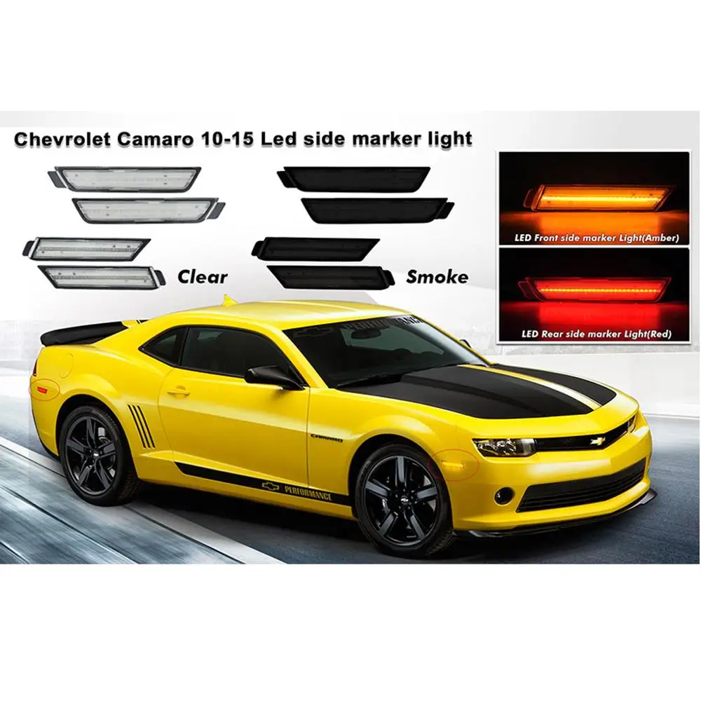 4 шт. светодиодные боковые габаритные фонари для Chevy Camaro 2010 2015 2 Янтарная