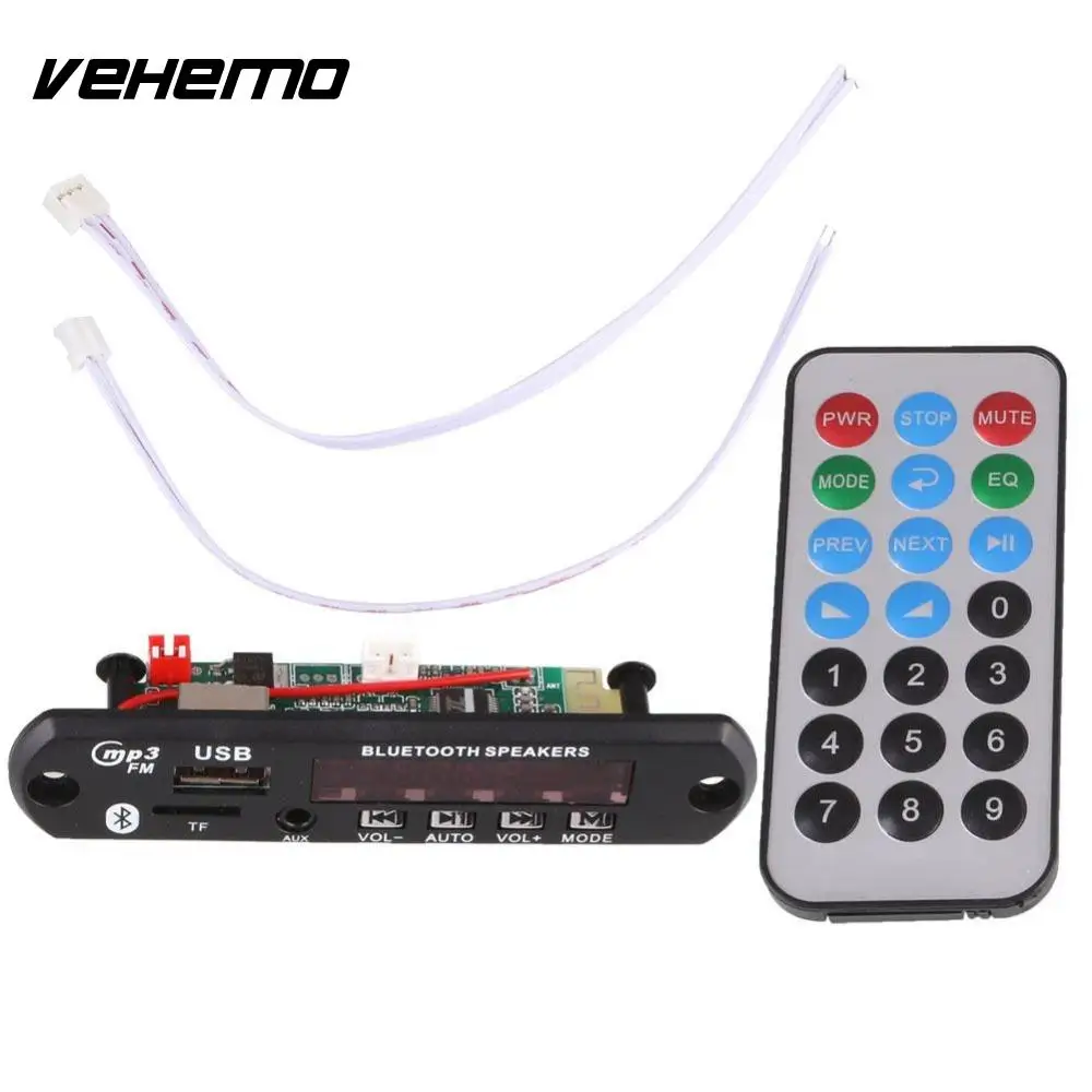 

Vehemo DC 12V Car Auto Digital LED USB AUX Bluetooth MP3 Decode Board Amplifier Remote