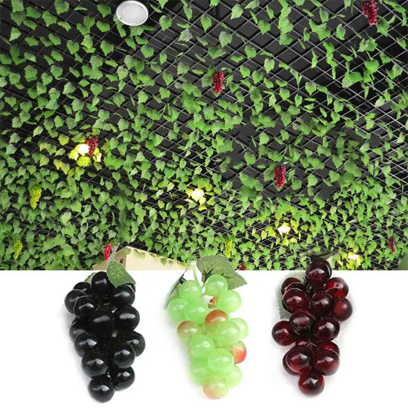 

Bunch Lifelike Artificial Grapes Plastic Fake Decorative Fruit Food Home Decor JS21