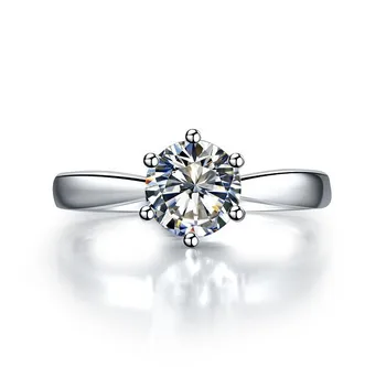 

0.6 Carat Solid 750 Gold South Korea Style Plush Synthetic Diamonds Women Wedding Ring Best Party Invitation Accessories