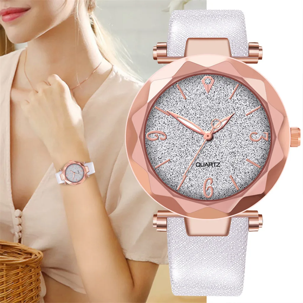 

Best Selling Women Mesh Magnet Buckle Starry Sky Watch Casual Luxury Women Geometric Surface Quartz Watches Relogio Feminino A3