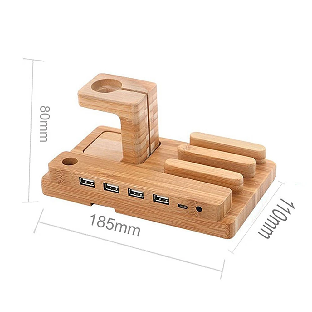 3in1Bamboo деревянная зарядная станция для Apple Watch док Держатель зарядного устройства