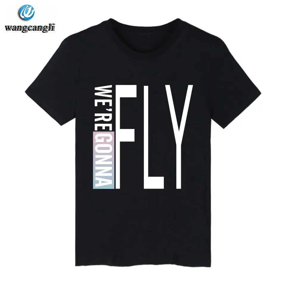 Kpop GOT7 футболка с надписью FLY IN WE'RE gont в стиле хип-хоп хлопковая Короткими