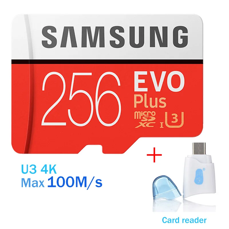 Samsung micro sd карта, 32 ГБ, 64 ГБ 128 ГБ 256 Гб карта памяти 100 МБ/с. карты micro sd карт памяти SDHC карта SDXC C10 U3 4K tf карты со скидкой - Емкость: 256GB-C332
