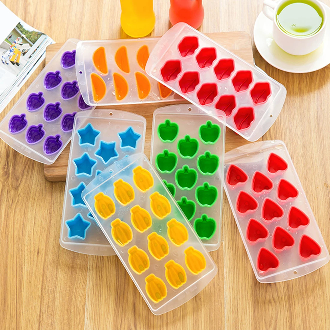 

Kitchen Accessories 1PC 11 Types Cute Silicone Chocolate Mold Maker Ice Cube Tray Freeze Mould Bar Pudding Jelly Cake Tools