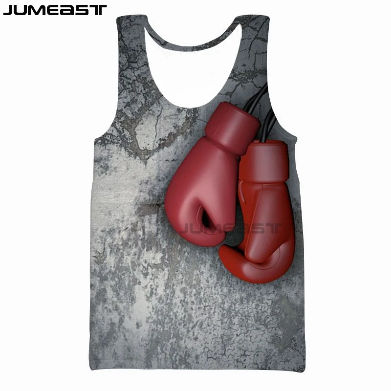 Jumeast бренд для мужчин/для женщин 3D печатных жилет висит боксерские перчатки короткий рукав Новая мода спортивный пуловер Лето безрукавки для