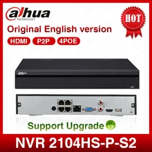 Dahua POE NVR NVR2104HS-P-S2 4CH сетевой видеорегистратор Full HD 1080P рекордер с 1 интерфейсом SATA 2USB