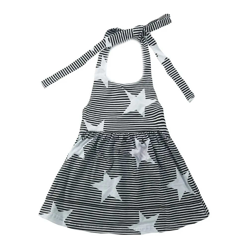 Oklady Summer Casual Pentagonal Star Pattern Dress for Little Girls 2-6 Year Old |