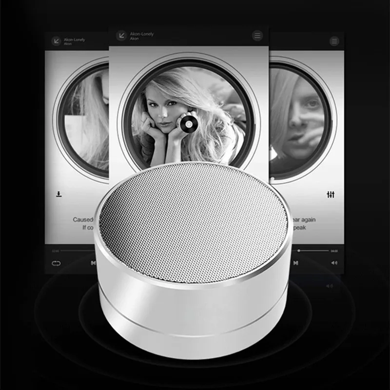 Car Wireless Bluetooth Speaker Car Enhanced Bass Mini Portable Silver