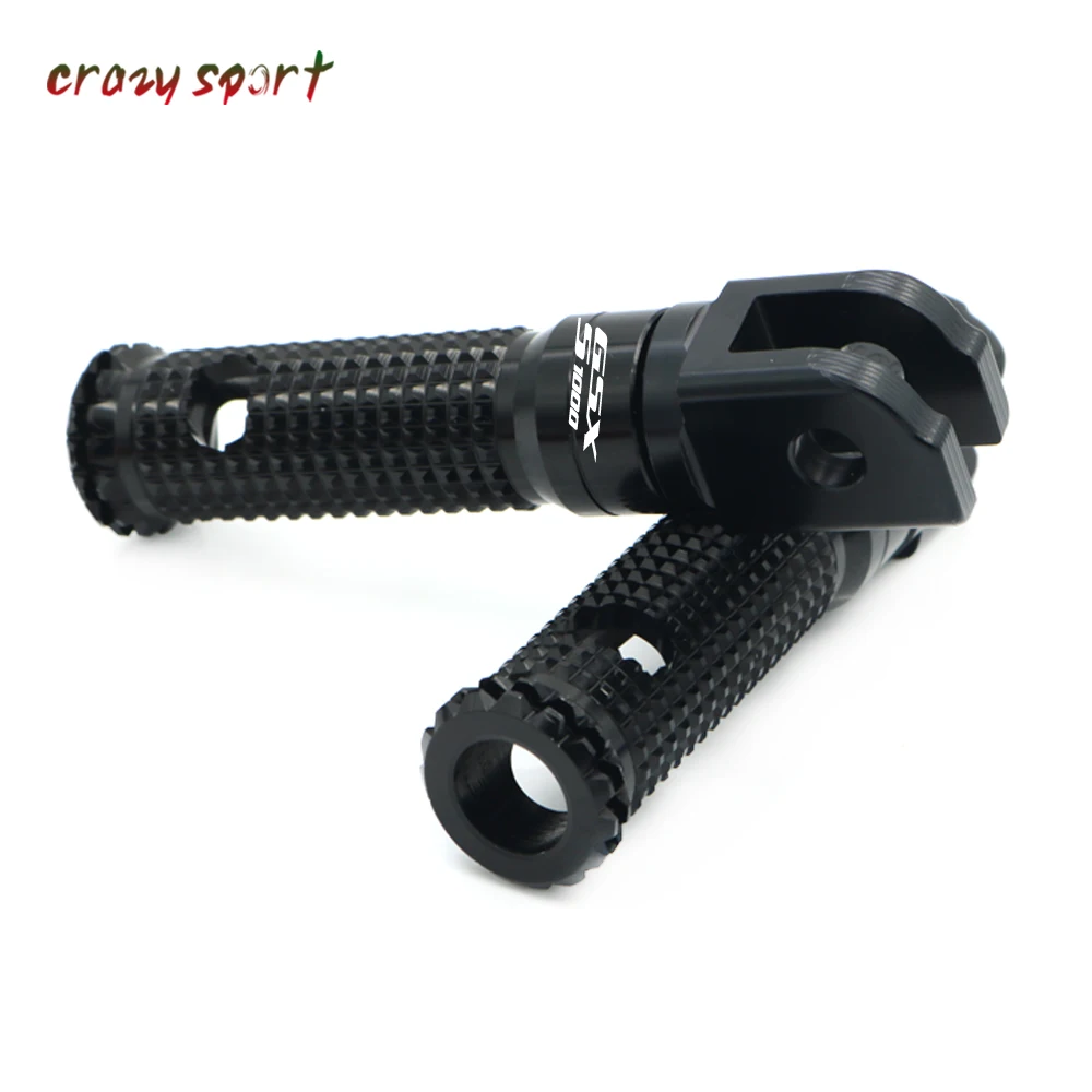 Front Foot Pegs Footrest Adapter For SUZUKI GSX-S1000 GSXS 1000/f GSX-S1000F- Motorcycle Foot Rest Rider With Logo