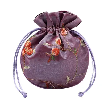 

1pc Chinese Embroidery Silk Drawstring Coin Bag Jewelry Pouch Classic Organizer