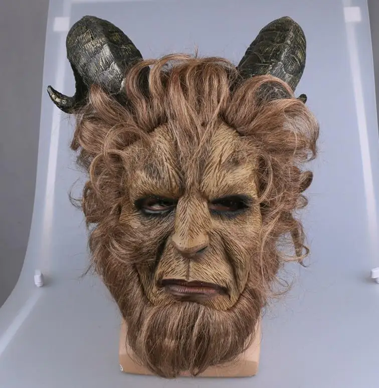 

Movie Mask Prince Hooded Helmet Masks Horror Beast Lion Long Wig Party Halloween Cosp Props Latex Mask gift