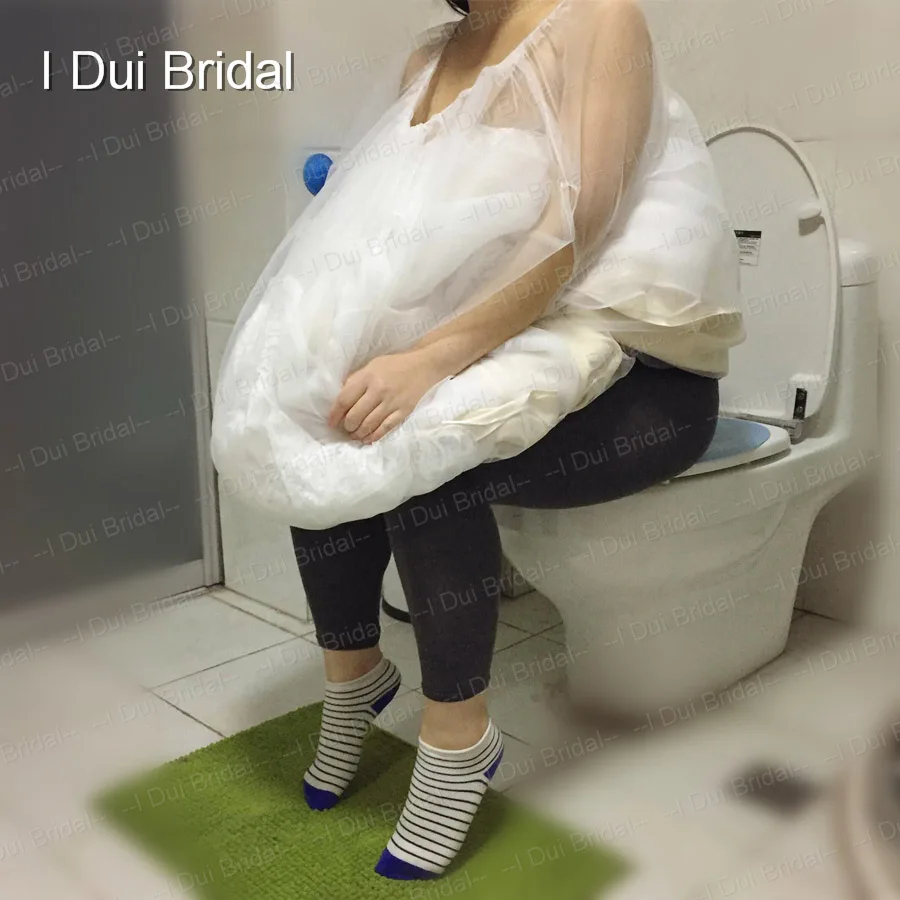 Bridal Wedding Dress Toilet Petticoat Buddy Underskirt Gather Gown Bathroom Use 