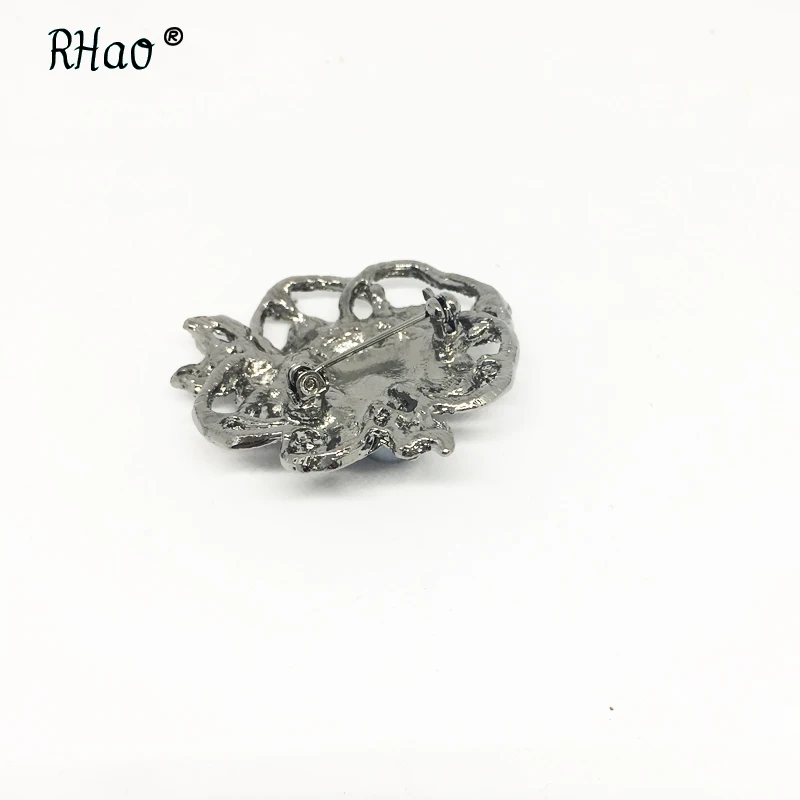 Женская Винтажная брошь бутоньерка RHao Элегантная черная с жемчужинами и