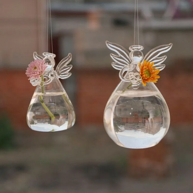 Милые стеклянные вазы креативная форма ангела Цветочная подставка для растений подвесная гидропонная ваза домашний офисный, Свадебный декор 1 шт. Новые поступления