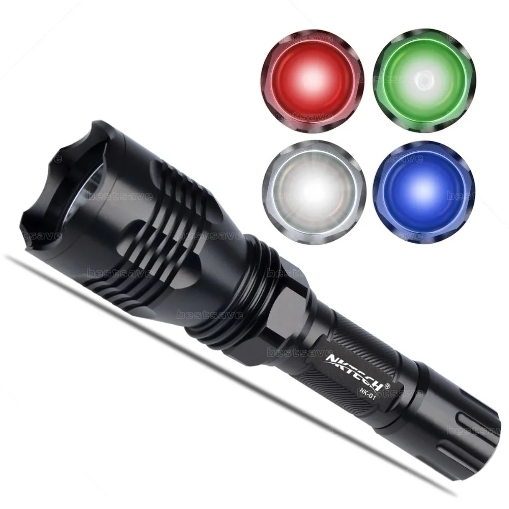 NKTECH NK G1 Tactical Q5 LED White/Red/Green/Blue Light 18650