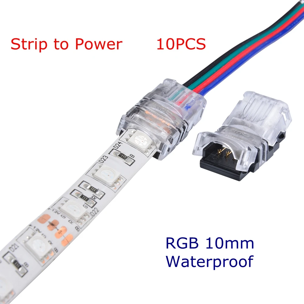 10 шт. 4 Pin светодиодный разъем для 10 мм 5050 5630 RGB Водонепроницаемый светодиодный лента светильник тест-полоски для проводное соединение проводов