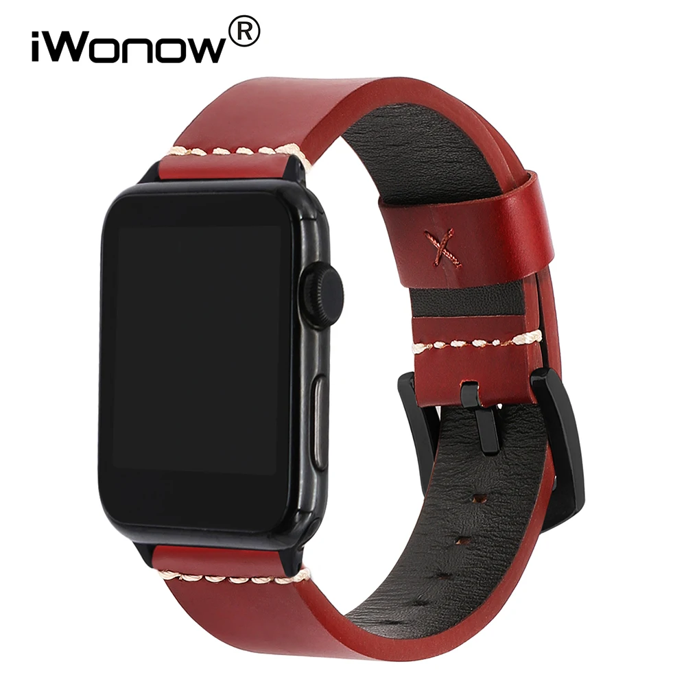 Ремешок из натуральной кожи для iWatch Apple Watch 38 мм 42 Series 1 2 3|Ремешки часов| |