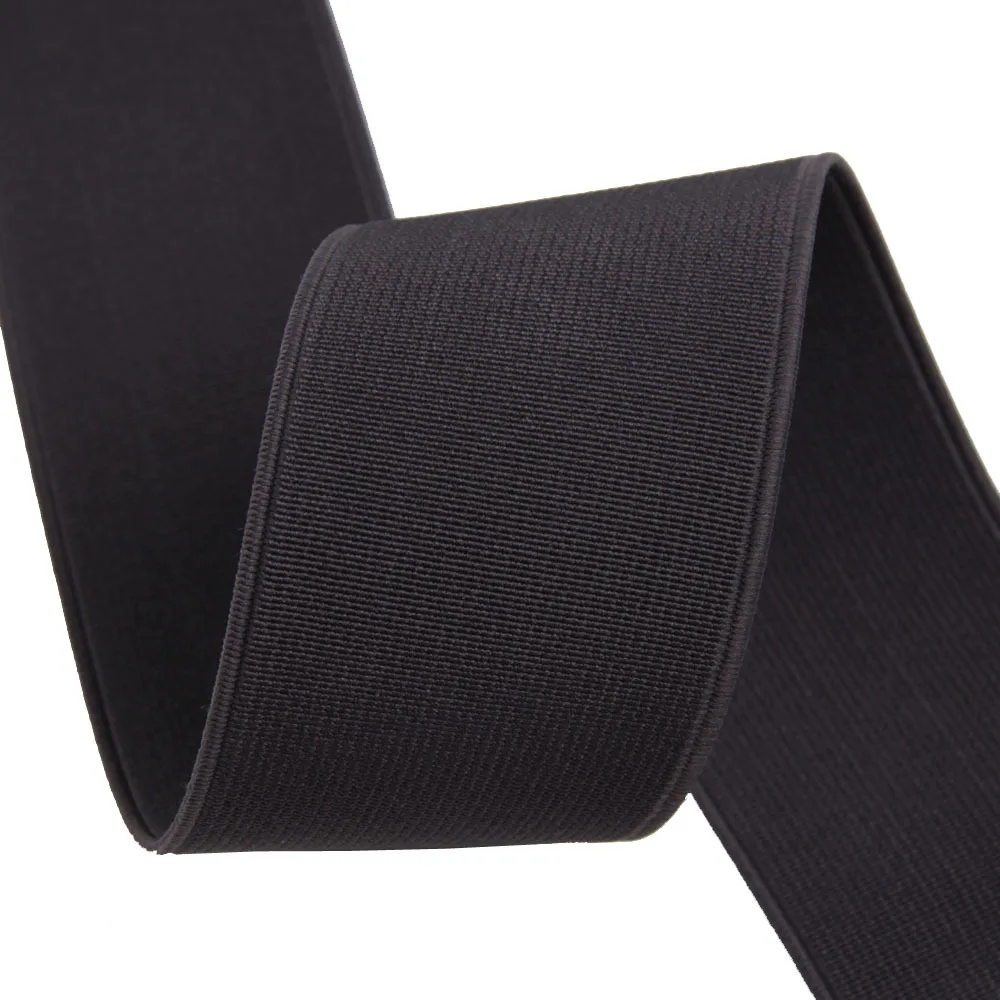 

25mm wide knit heavy stretch high elasticity elastic band 1 yards (black)