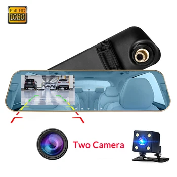 

4.3 Inch 1080P FHD Car Rearview Mirror Camera Dual Lens Car Camera Loop record Recorder Auto Video Registrator Dash Cam