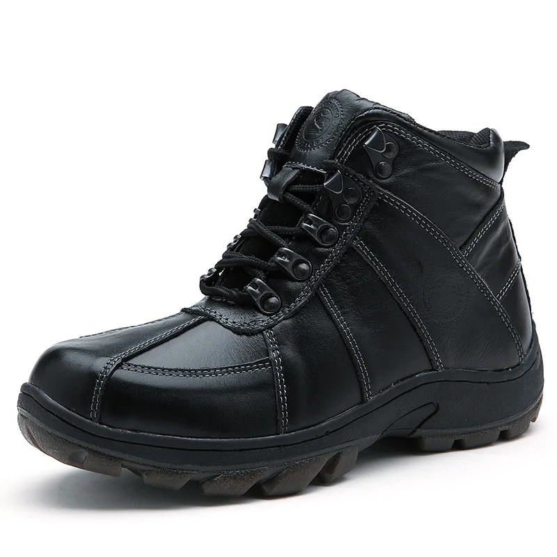 

2018 Winter Children Thicken Cotton Fabric Snow Shoes Waterproof Kids Ankle Boots Genuine Leather Brown Children's Rubber Boots
