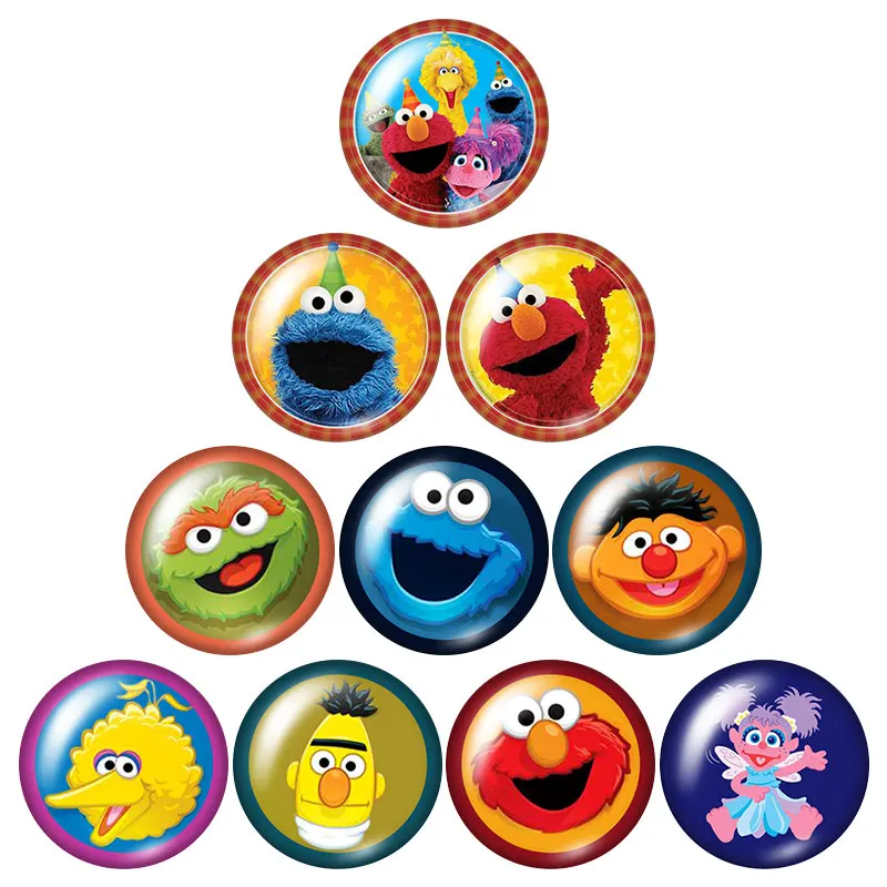 Seame Street Elmo Cookie Monster 10 шт Смешанные 12 мм/16 мм/18 мм/25 мм круглые фото стекло кабошон demo