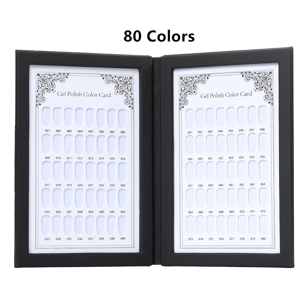 Nail UV Gel Polish Tips Display Book Shelf Board Stand Design For Varnish Chart PU Leather Card Chart Showing Nail Art Practice