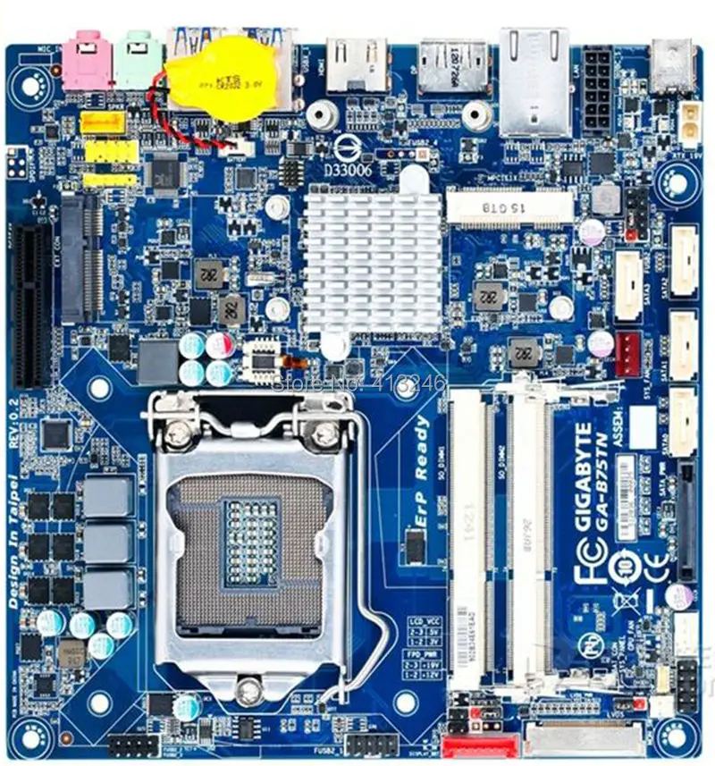 Высокое качество GA-B75TN ITX продукты Материнская плата 1155 i7 i5 i3 процессор Процессор HDMI Графический SSD wifi HDD DDR3