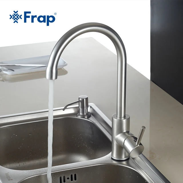 Cheap Frap Hot and Cold Water Classic kitchen faucet Space Aluminum brushed process swivel faucet 360 degree rotation F4052