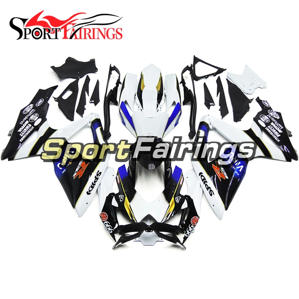 

Complete Injection ABS Fairing Kits For Suzuki GSXR 600-750 GSXR 750 K8 2008 2009 2010 Fairing White Dark Blue Motorbike Cowls