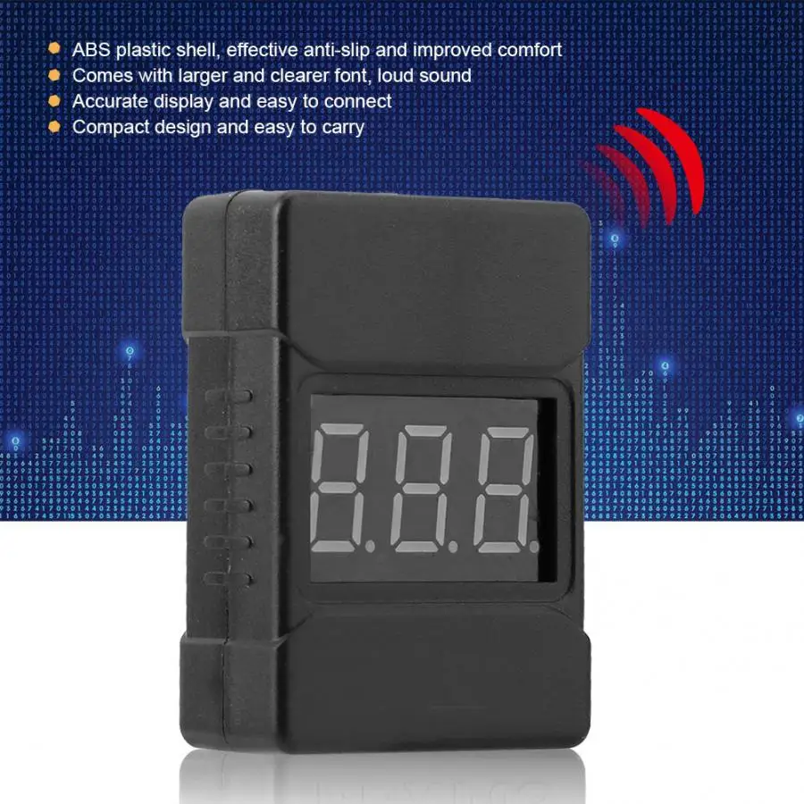 

Battery Voltage Tester BX100 Low Voltage Alarm Buzzer Battery Voltage Tester for 1-8S Lithium Battery
