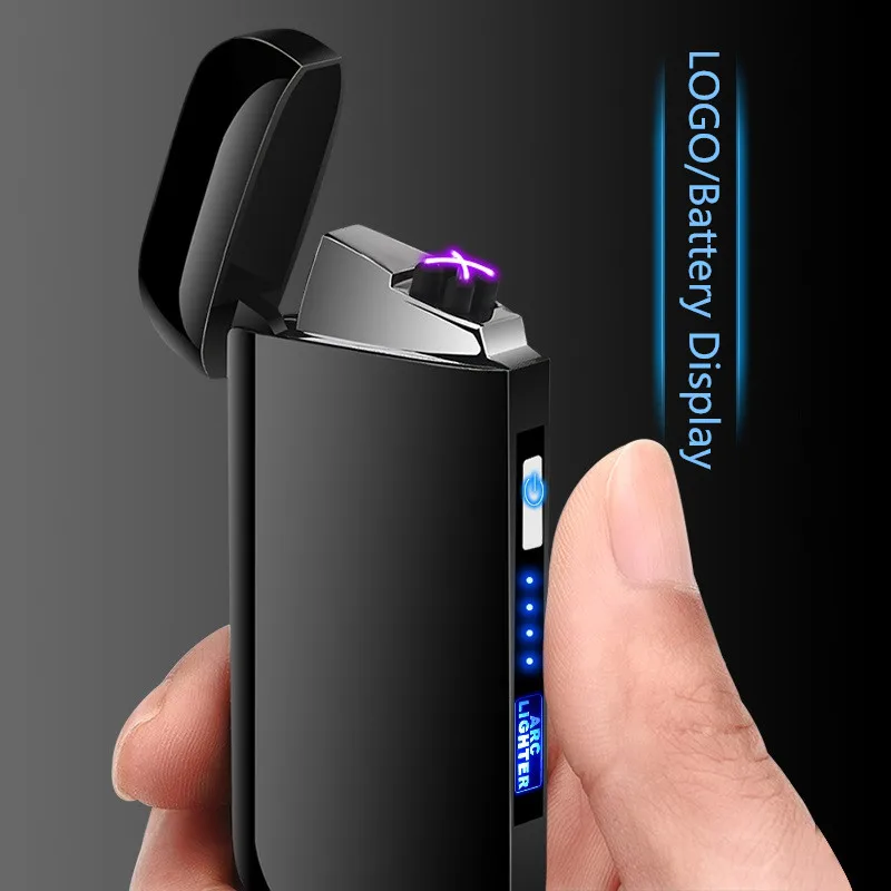 Светодиодный дисплей батареи USB Зажигалка двойная дуга смарт сенсорный