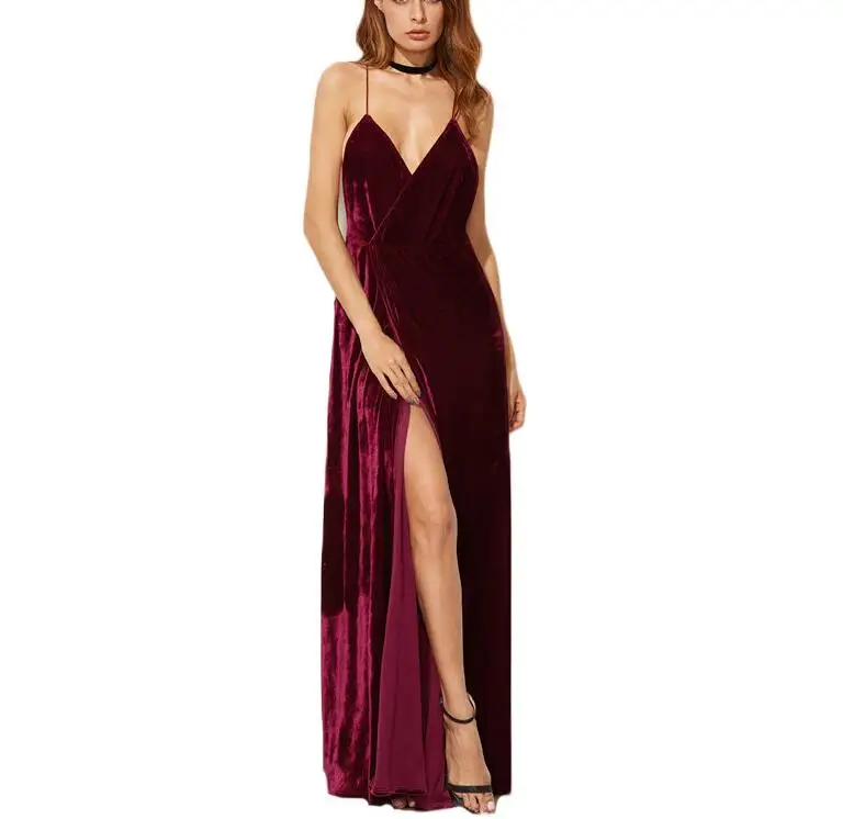 Burgundy Strappy Dress