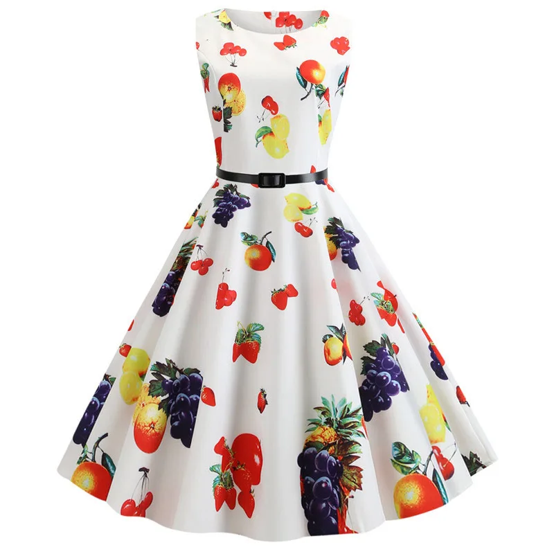 

Summer Womens Dresses 2019 Casual Floral Retro Vintage 50s 60s Robe Rockabilly Swing Pinup Vestidos Holidays Party Dress Chic