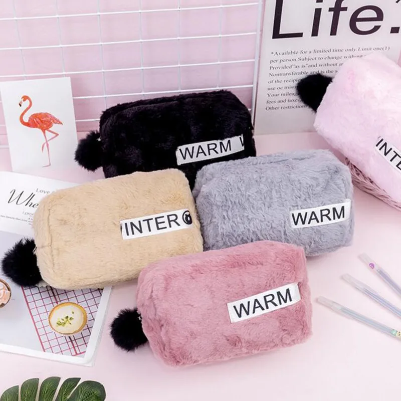 

Large Capacity Plush Cosmetic Bag Multifunction Makeup Beauty Bag Pouch Fashion Portable Toiletry Make Up Case Necessarie