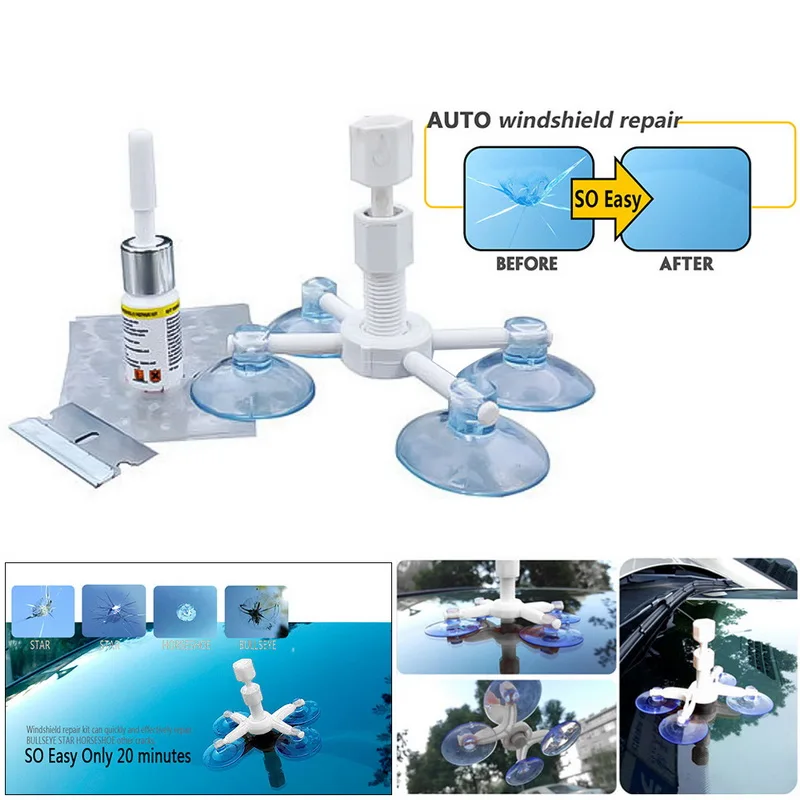 

DIY Car Windshield Repair Kit tools Auto Glass Windscreen Repair Set Give Door Handle Protective Decorative Sticker Car Styling