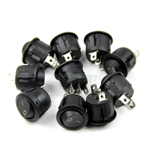 5PCS Mini Round 3 Pin SPDT ON-OFF Rocker Switch Snap-in Black #L057# new hot