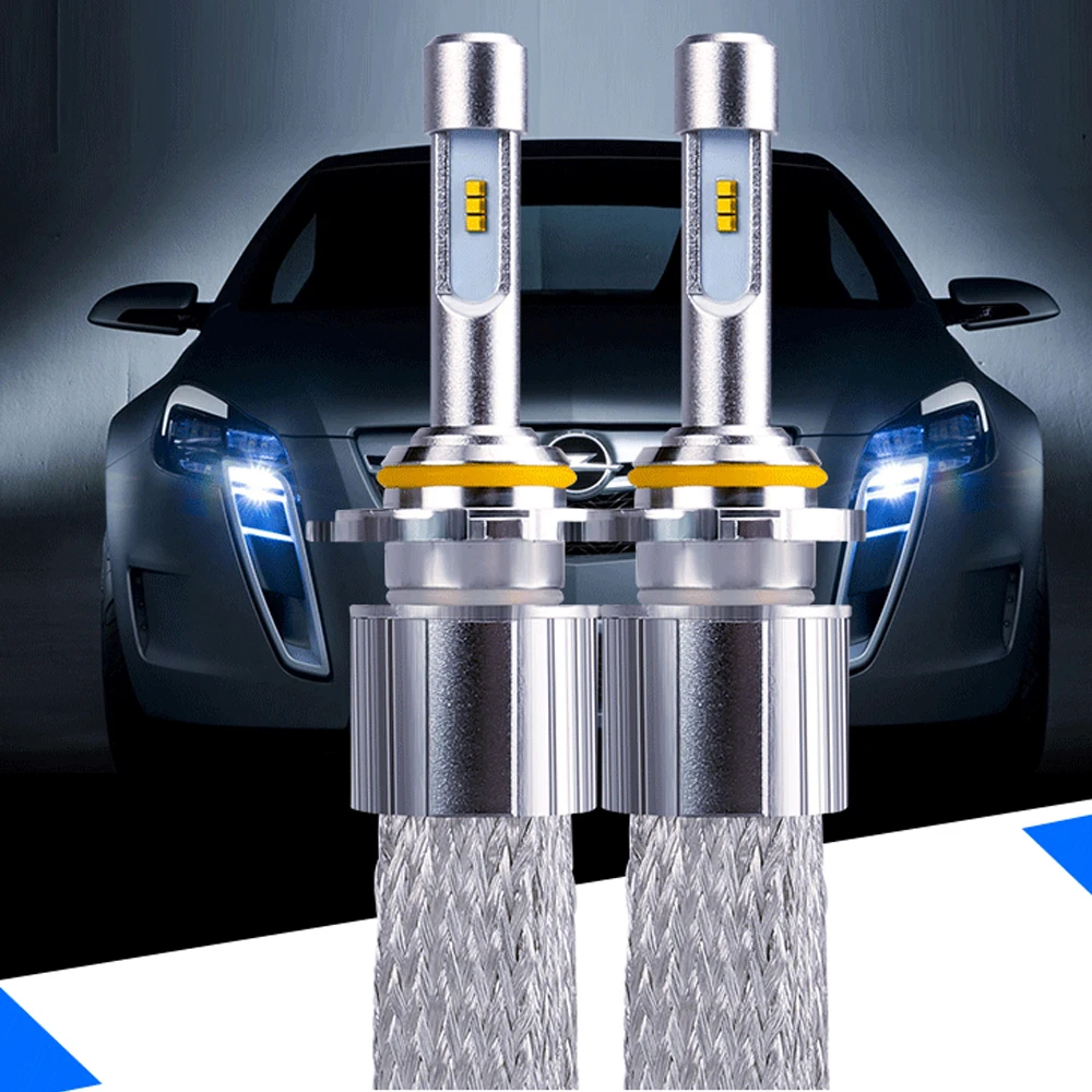 2PCS Auto LED Headlights For Philips Chip 96W 1100LM 6000K White Bulbs