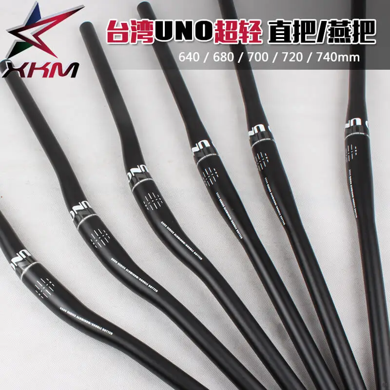 Best UNO 31.8mm Bike Riser Flat Handlebar Aluminum Alloy MTB Mountain Road Bike Matt Black Ultra Light Swallow shaped HandleBar