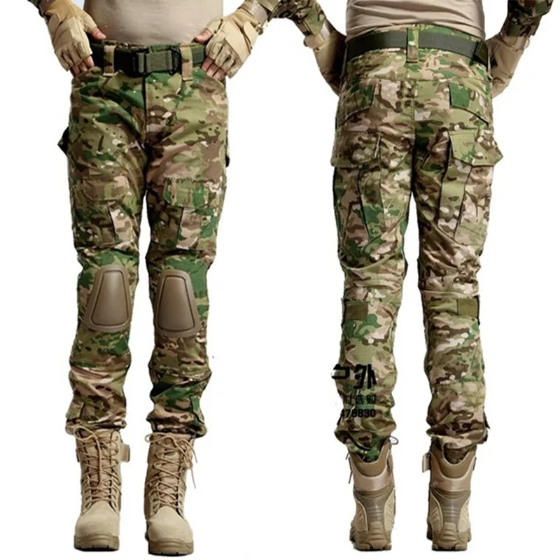 Tactical Airsoft Paintball Combat Pants with knee pads Soldier Trainer Outdoor Sport Survival Field game Trouser Free shipping