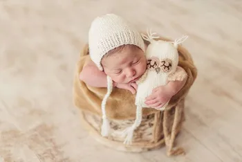 

Handmade Knitting Soft Hat owl doll Set Baby Clothing Accessories For 0-4 Months Newborn Baby Photography Props free shipping