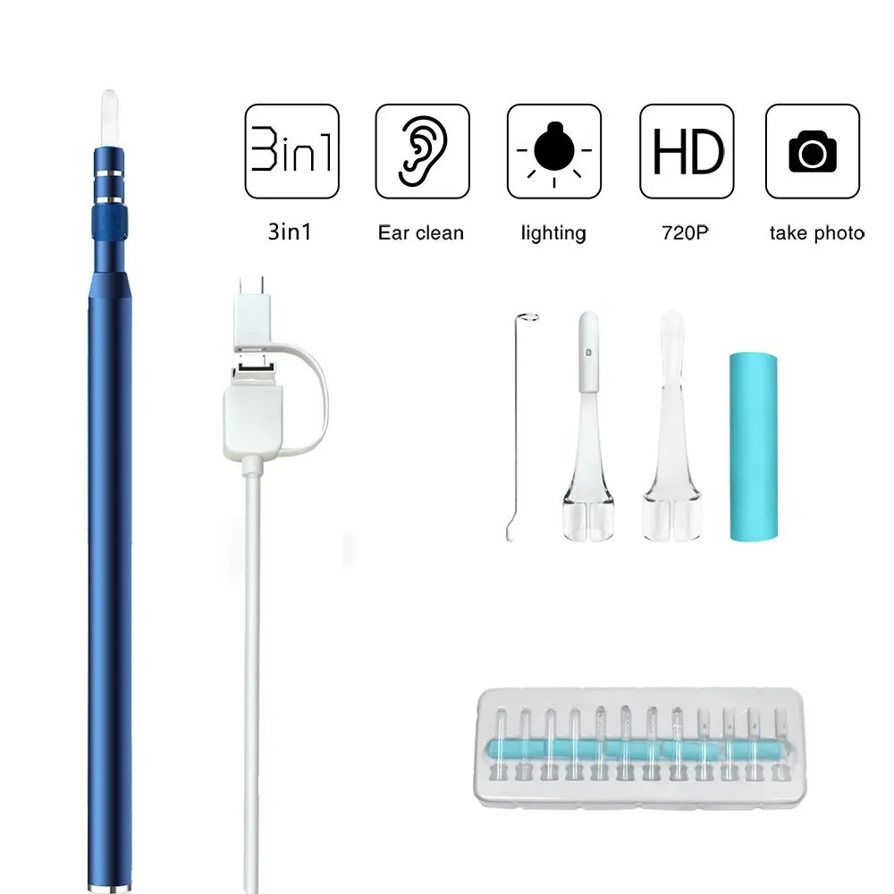 

Otoscope Camera Type C 720P Endoscope HD Visual Ear Spoon EarPick Ear Cleaner Camera OTG Android Cleaning Endoscope Borescope