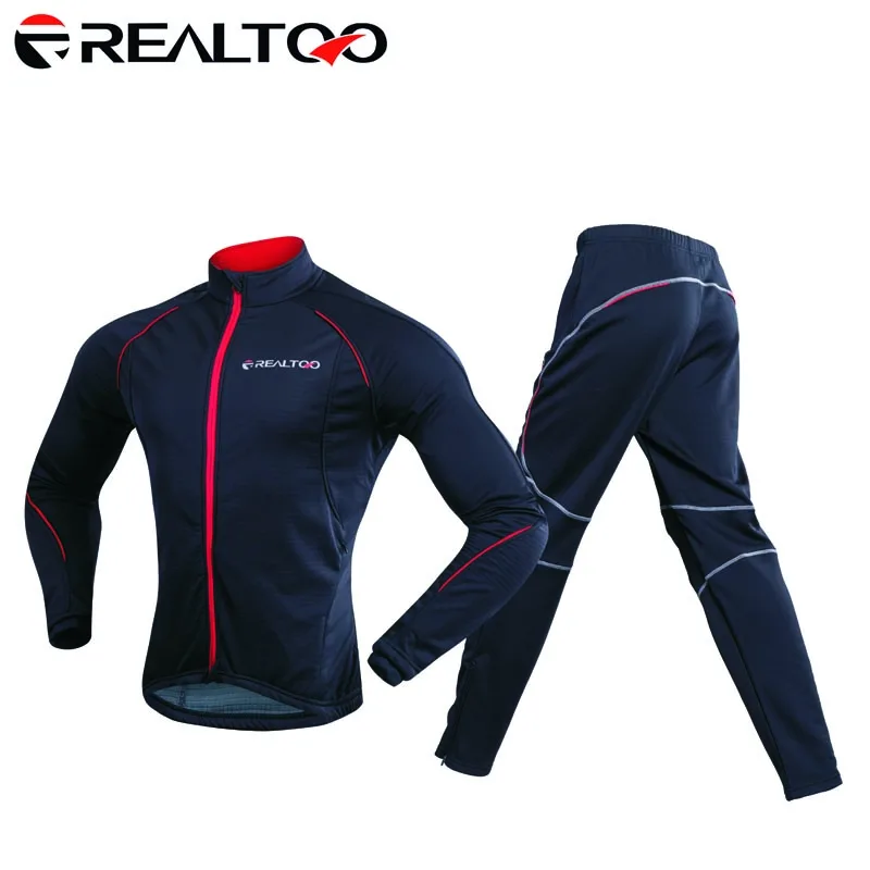 

REALTOO Long Sleeves Heat Preservation Men's Windproof Cycling Suits Cycling Jacket